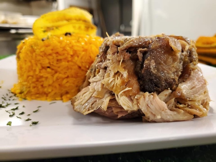 Pernil — slow-roasted Puerto Rican pork at 787 Restaurant El Paso