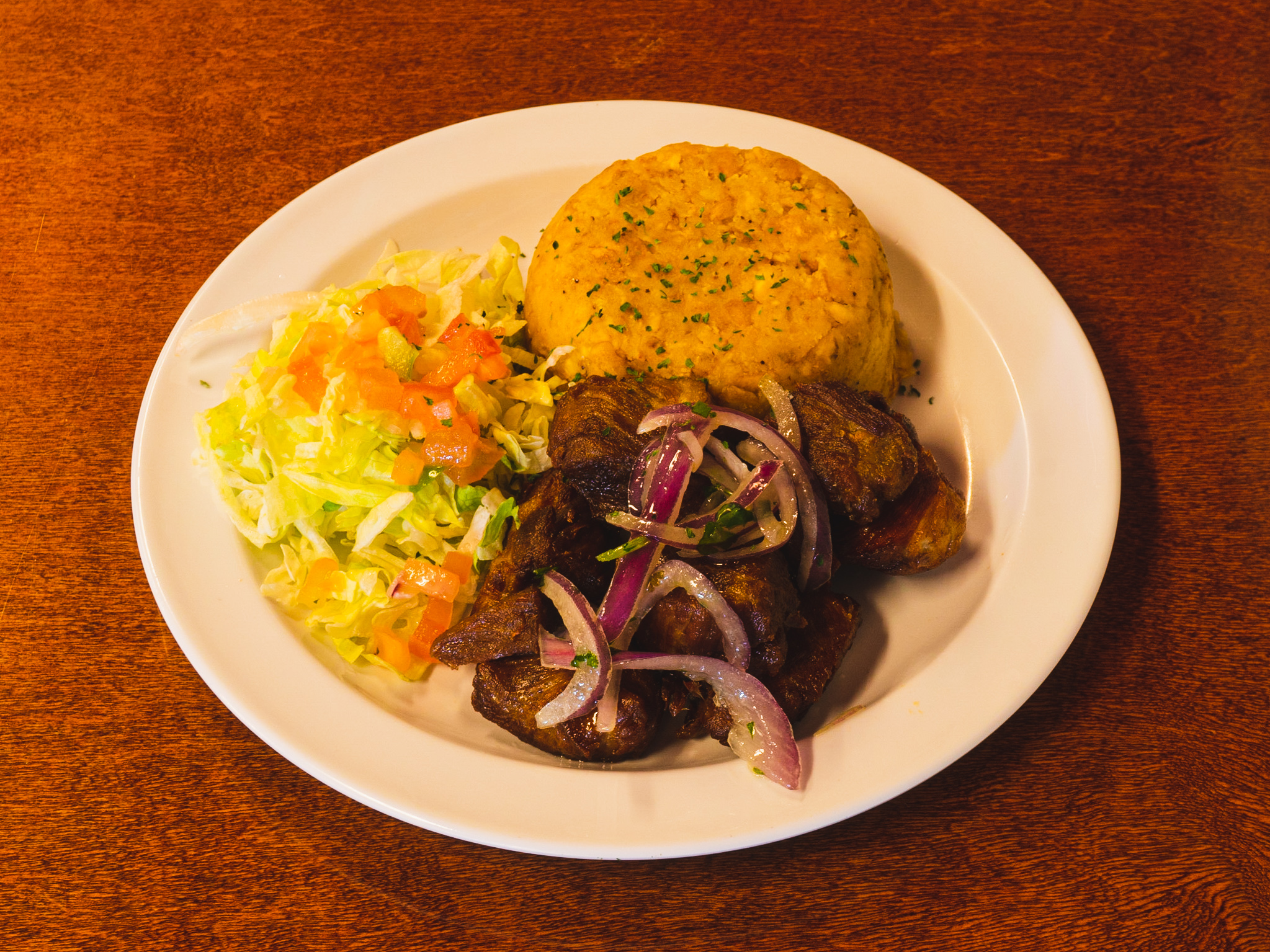 Carne Frita con Mofongo