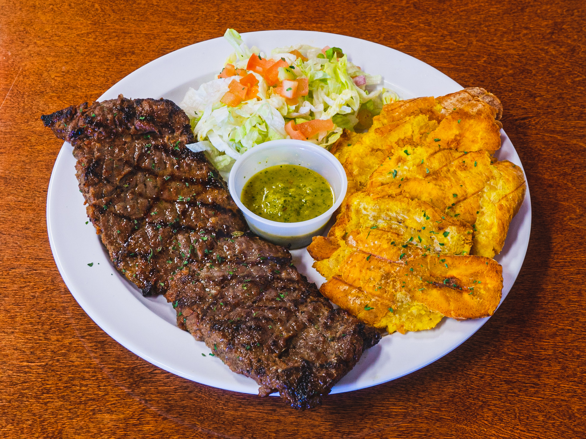 Churrasco con Tostones